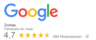 sehr gute Bewertung von Zorbas bei Google